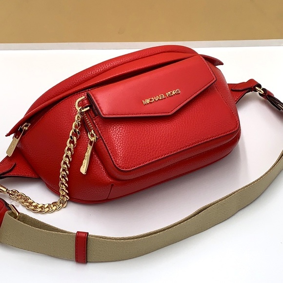Michael Kors Maisie Large Pebbled Leather 2-In-1 Waistpack Fannypack Cro